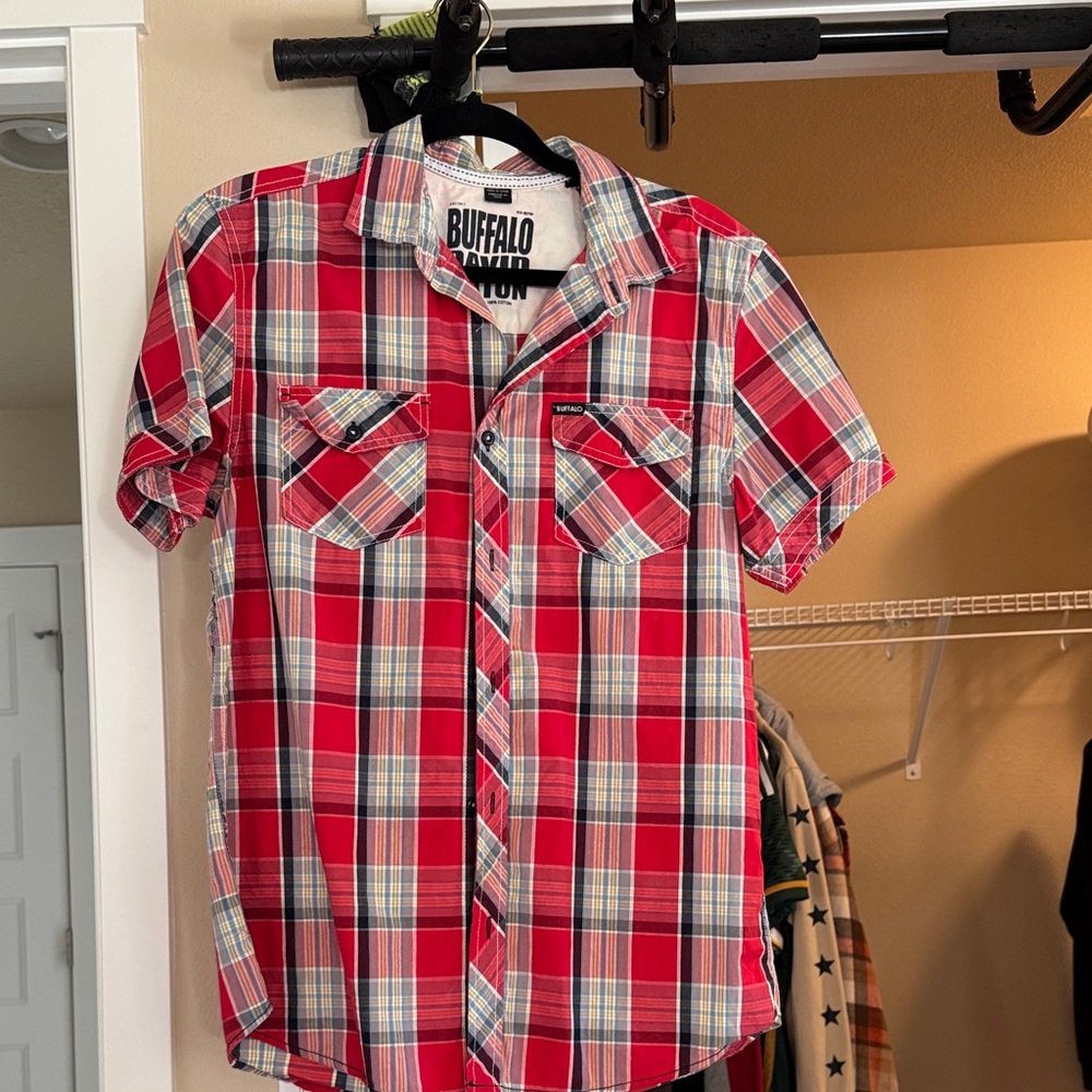 Buffalo David Bitton Red and Blue Plaid Shirt